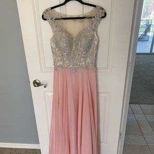 Blush Crystal Prom Dress